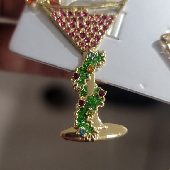 NEW SUGARFIX BaubleBar Drink And Be Merry Martini Daiquiri Earrings Gold - Picture 9 of 14